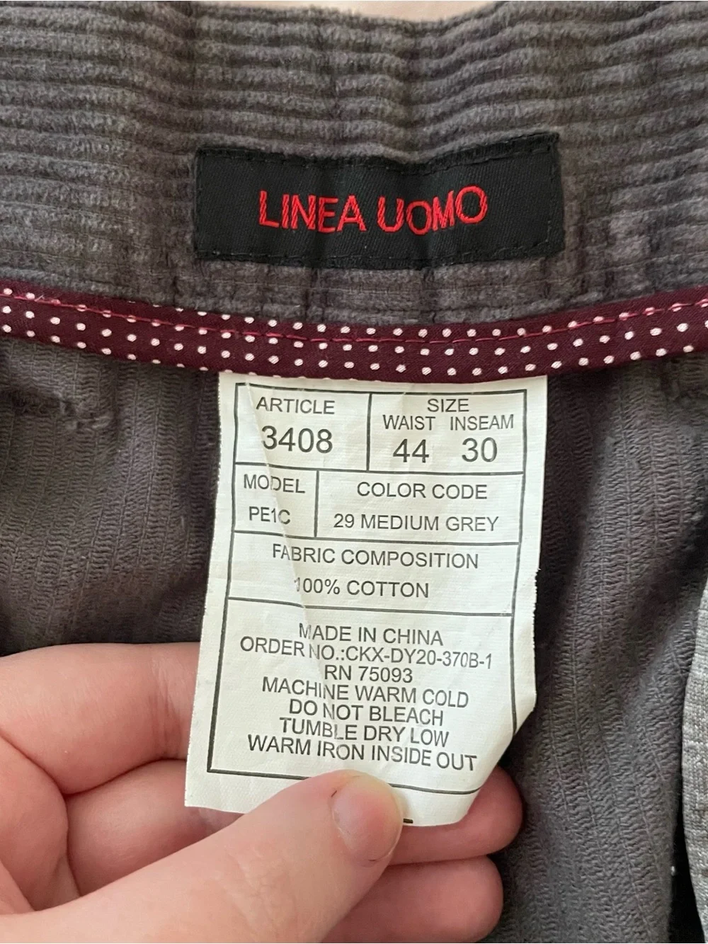 Linea Uomo classic corduroy